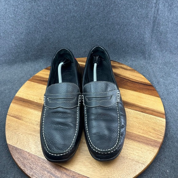 FootJoy Mens Sz 15 Black Pebbled Leather Penny Loafers Moc Toe Shoes 79047 main image 7